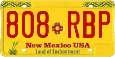 NM license plate 808RBP