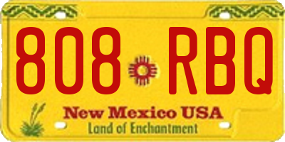 NM license plate 808RBQ