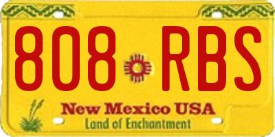 NM license plate 808RBS
