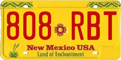 NM license plate 808RBT
