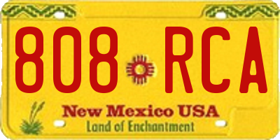 NM license plate 808RCA