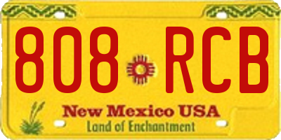 NM license plate 808RCB