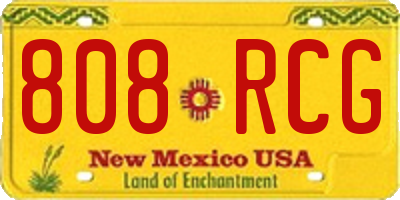 NM license plate 808RCG