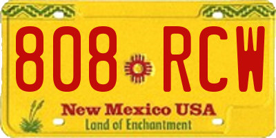 NM license plate 808RCW