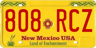 NM license plate 808RCZ