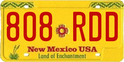 NM license plate 808RDD