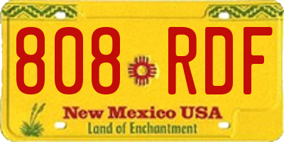 NM license plate 808RDF