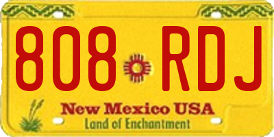 NM license plate 808RDJ