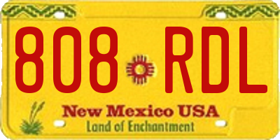 NM license plate 808RDL