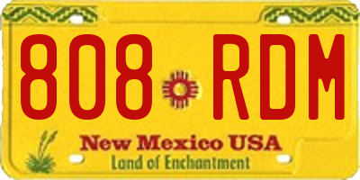 NM license plate 808RDM