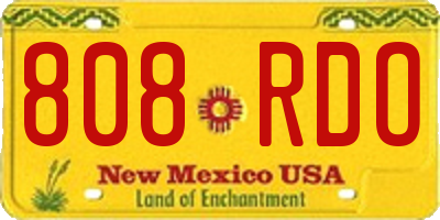 NM license plate 808RDO