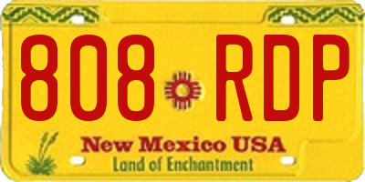 NM license plate 808RDP