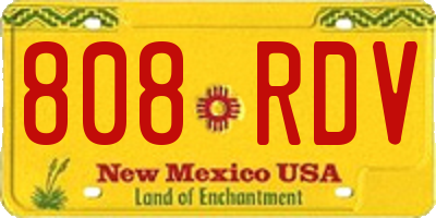 NM license plate 808RDV