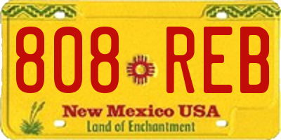 NM license plate 808REB