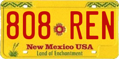 NM license plate 808REN