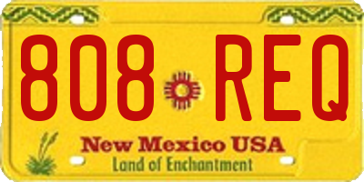 NM license plate 808REQ