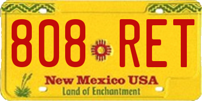 NM license plate 808RET