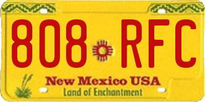 NM license plate 808RFC