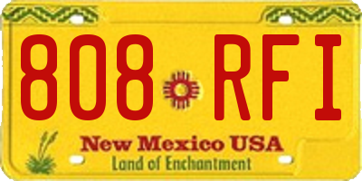 NM license plate 808RFI