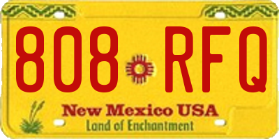 NM license plate 808RFQ