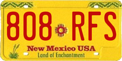NM license plate 808RFS