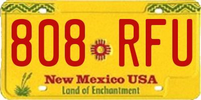NM license plate 808RFU