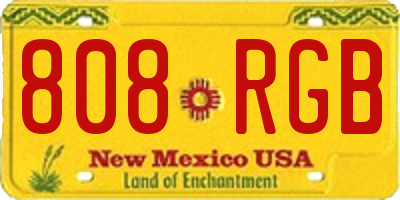 NM license plate 808RGB