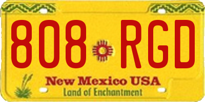NM license plate 808RGD