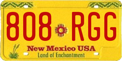 NM license plate 808RGG