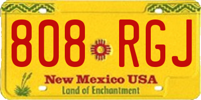 NM license plate 808RGJ