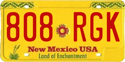 NM license plate 808RGK