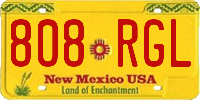 NM license plate 808RGL