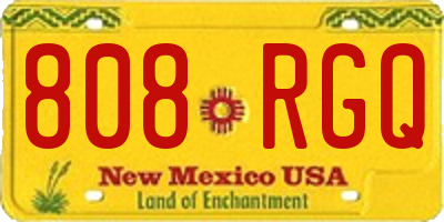 NM license plate 808RGQ