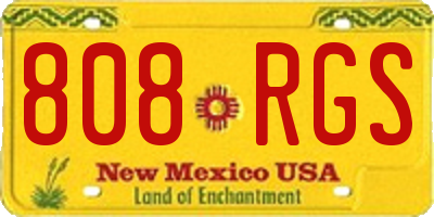 NM license plate 808RGS