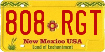 NM license plate 808RGT