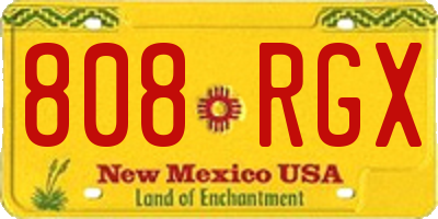 NM license plate 808RGX