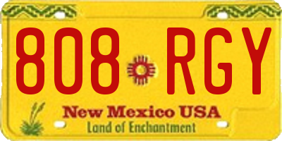 NM license plate 808RGY