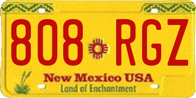 NM license plate 808RGZ