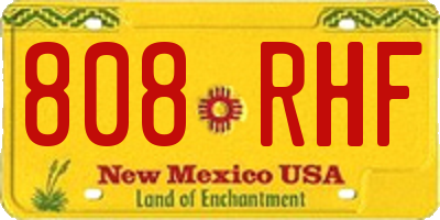 NM license plate 808RHF