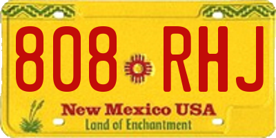 NM license plate 808RHJ