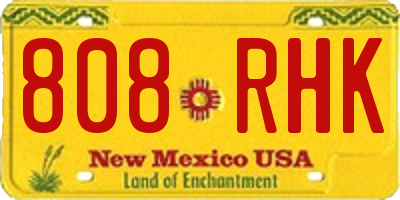 NM license plate 808RHK