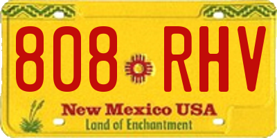 NM license plate 808RHV
