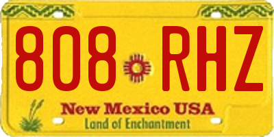 NM license plate 808RHZ