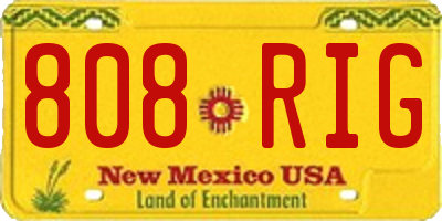 NM license plate 808RIG