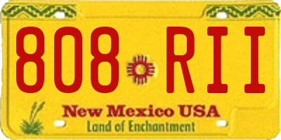 NM license plate 808RII