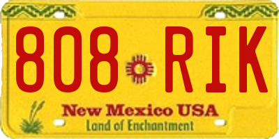 NM license plate 808RIK