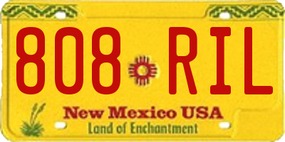 NM license plate 808RIL