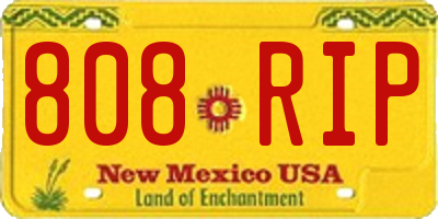 NM license plate 808RIP