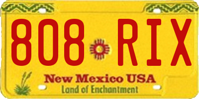 NM license plate 808RIX