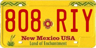 NM license plate 808RIY